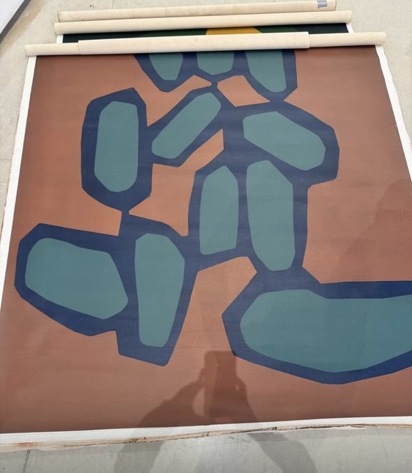 Cuadro café círculos verdes