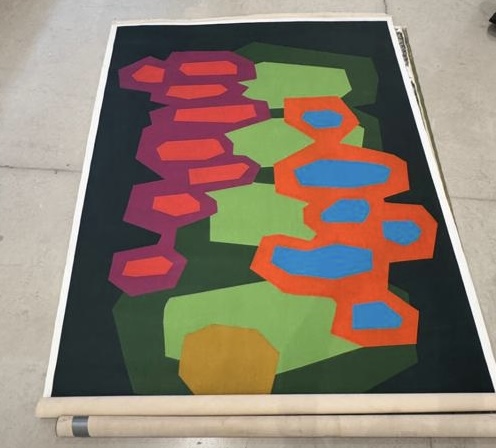 Cuadro verde naranja y morado