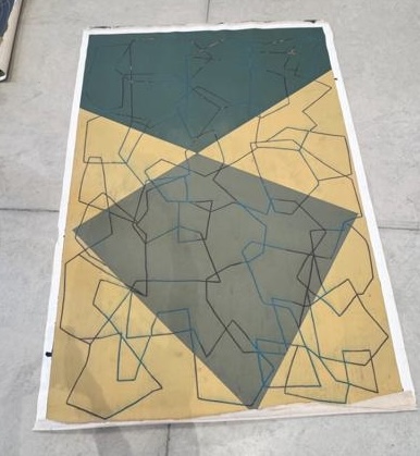 Cuadro azul amarillo