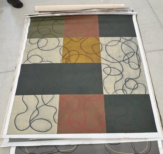 Cuadro rojo verde negro