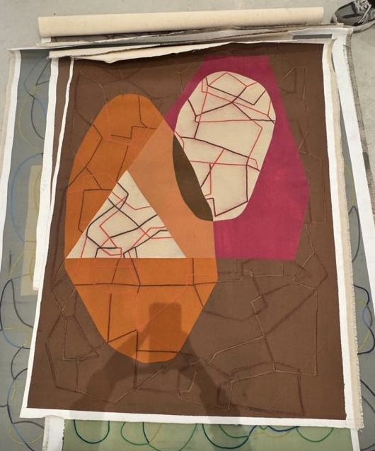 Cuadro café naranja rosa