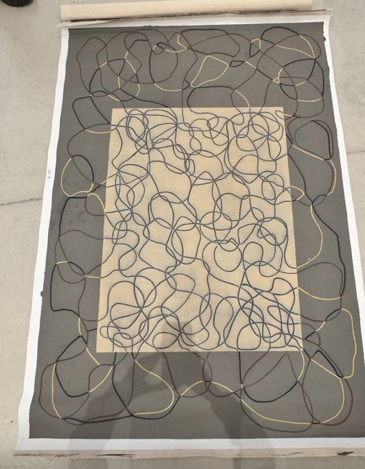 Bardas gris cuadro en ocre